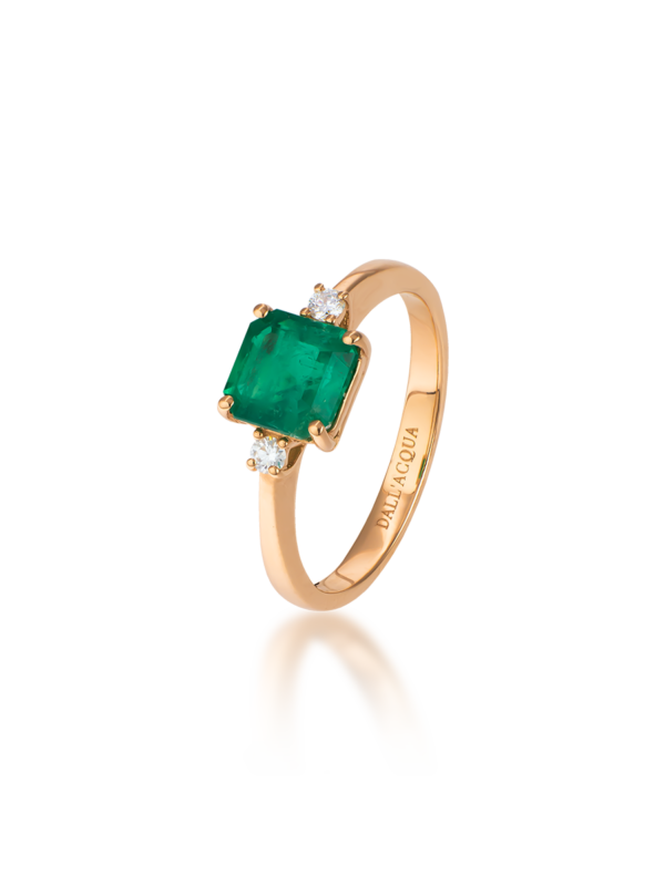 OS AN 100___(1) pierścionek ze szmaragdem kolumbijskim i brylantami pr.750