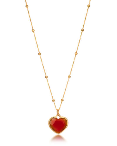 serca ZŁOTY naszyjnik PR.585 carnelian