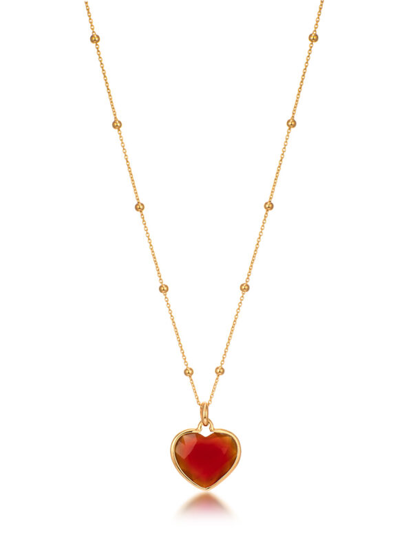 serca ZŁOTY naszyjnik PR.585 carnelian
